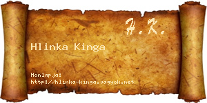Hlinka Kinga névjegykártya